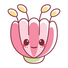 Isolated happy flower cartoon kawaii Vector illustration