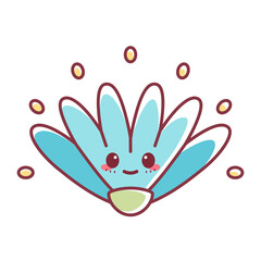 Isolated happy flower cartoon kawaii Vector illustration