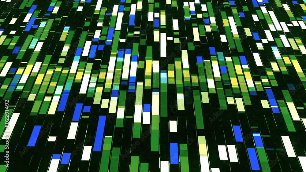 Poster bright colorful stripes move separating. animation. streams of colored stripes will separate in cent