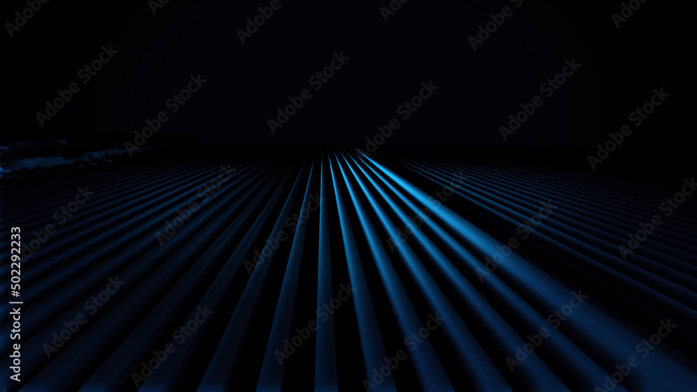 Poster abstract animation of color pulsating lines on black background. colorful field of lines pulsating l