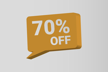 70% off sale 3d text box vector design element