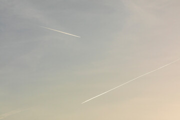 Two Airplane Contrails