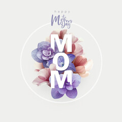 Happy Mother's Day Calligraphy with  blossom flowers background.Symbols of love with copy space for texts. © chokchaipoo