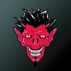 Obraz premium Mascot logo de cabeza de demonio