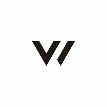 Letter V And W Outline, Triangle Simple Symbol Logo Vector