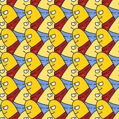 seamless pattern of cute monster cartoon