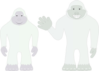 Cartoon of a friendly yeti couple