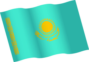 waving flag of Kazakhstan vector