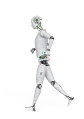 almost human cyberman is walking fast