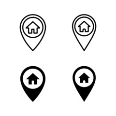 Address icons vector. home location sign and symbol. pinpoint