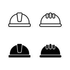 Helmet icons vector. Motorcycle helmet sign and symbol. Construction helmet icon. Safety helmet