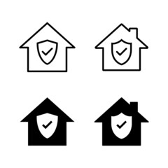 Fototapeta premium home insurance icons vector. home protection sign and symbol