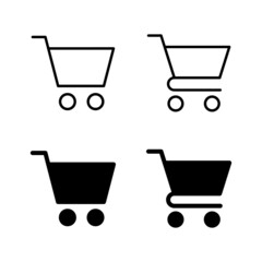 Shopping icons vector. Shopping cart sign and symbol. Trolley icon