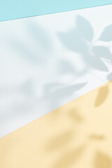 Mockup with background shadow on white background. Modern wallpaper. Overlay effect. Light...
