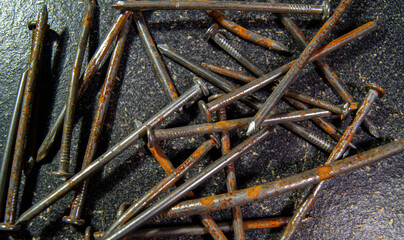 Old and rusty nails