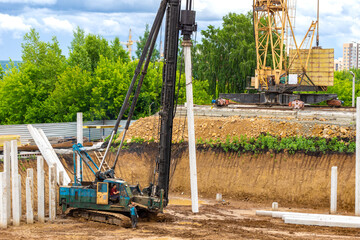 installation of the pile in the design position for driving and forming the pile foundation