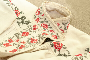 More than 100 years old embroidered self-woven Ukrainian shirts with embroidery. My grandmother's...