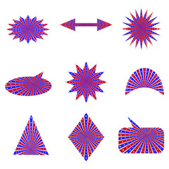 Set of icon flag star shape element graphic sign symbol vector illustration