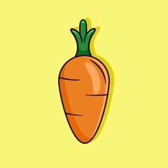Carrot cartoon vector art illustration