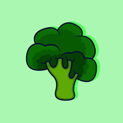 Broccoli cartoon vector art illustration