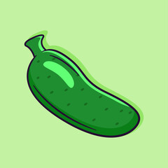 Cucumber cartoon vector art illustration