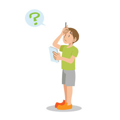 謎解きに挑戦する子供