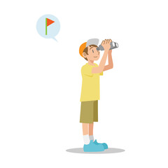 双眼鏡をのぞく子供