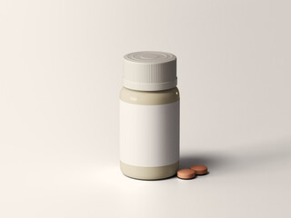 Medical bottle mockup 3d branding