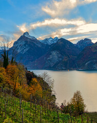 lake and mountains