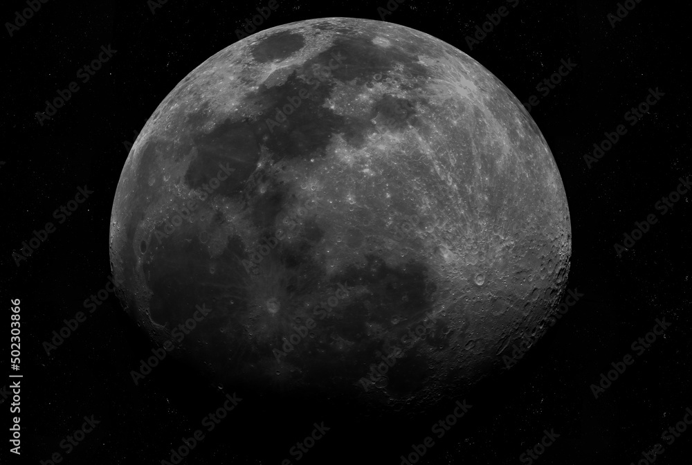 Wall mural waxing moon in kuwait with stars in the background