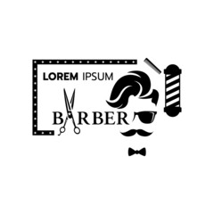 Barber shop logo vector illustration