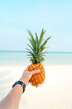 pineapple at sea in summer refreshing fruit