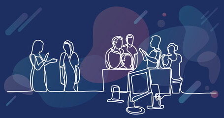 continuous line drawing of