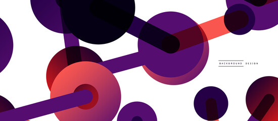 Abstract background. Round dots connected by lines. Trendy techno business template for wallpaper, banner, background or landing