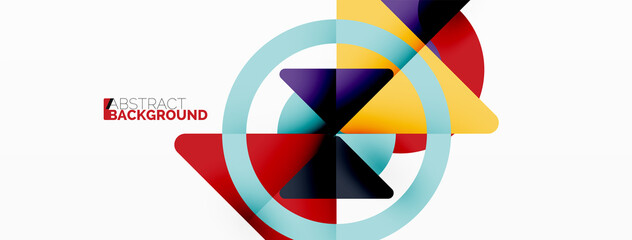 Creative geometric wallpaper. Minimal abstract background. Triangles and circles composition vector illustration for wallpaper banner background or landing page