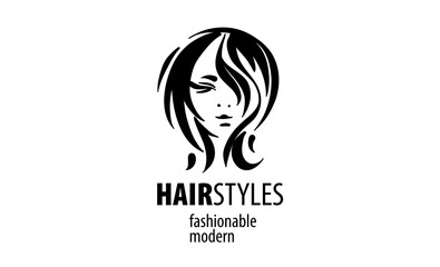 Vector illustration of a womans hairstyle on a white background