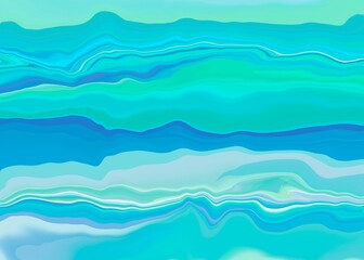 Green and blue background with waves and liquify effect.