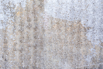 Old gray color concrete wall texture background. Aged industrial construction, front close up view