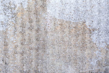 Old gray color concrete wall texture background. Aged industrial construction, front close up view