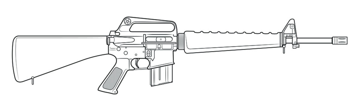 Vector illustration of assault carbine
