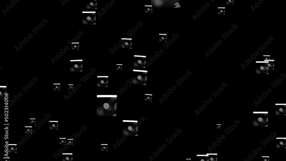Poster futuristic unusual squares inside with a ball randomly fly in outer space. used to enhance any video