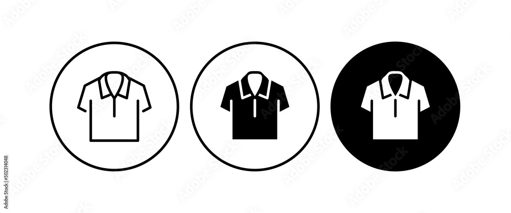 Wall mural polo shirt icon sport training sign. wear and tear, t-shirt human uniform vector icon, modern concep