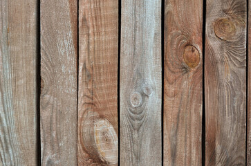 Natural background from a vertical wooden brown boards.  Wooden texture boards background close up. Backgrounds and textures concept.