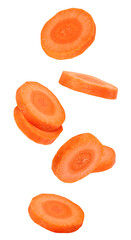 flying or falling pieces of carrots