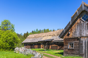 Idyllic old wooden barn in the countryside