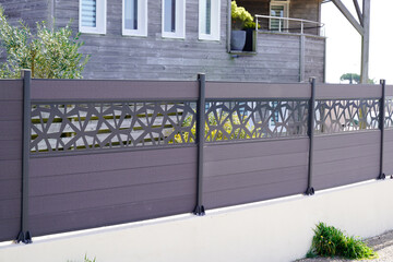 modern wide house design fence barrier of a suburban home