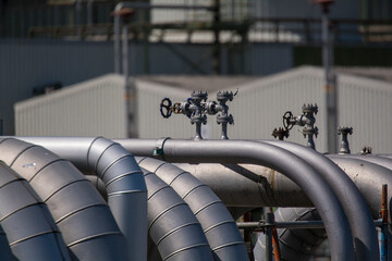 gas Pipelines in closeup - industry