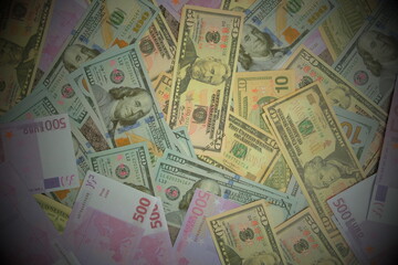 Money american dollar bills on desk background