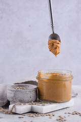 Sunflower butter or sunbutter. Hypoallergenic spread