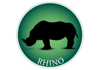 Obraz na płótnie Canvas graphics design logo rhino vector illustration isolated white background
